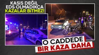 Kasisle önlem alınan caddede kaza