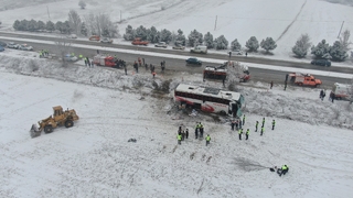 Kastamonu'da 6 kişiye mezar olan otobüs havadan görüntülendi