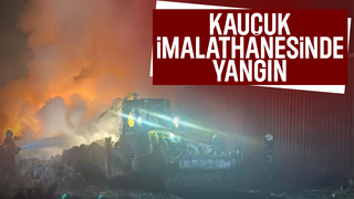 Kauçuk imalathanesi yandı