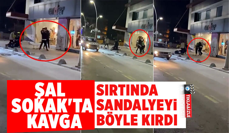 Kavga ettiği kişinin sırtında sandalyeyi böyle kırdı