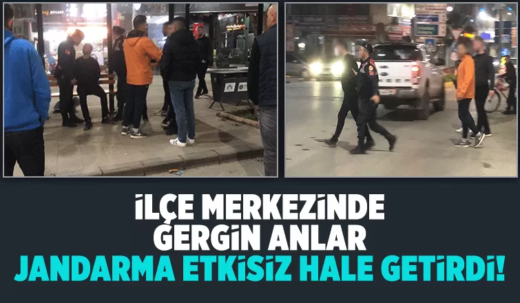 Kavgada bıçak çekti, jandarma yakalayıp kelepçeledi