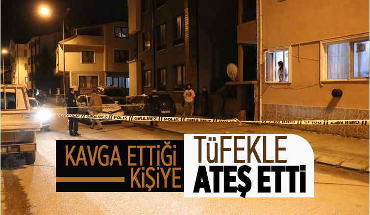 Kavgada tüfekle ateş açtı