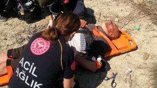 Kayalık alanda sağ bulundu
