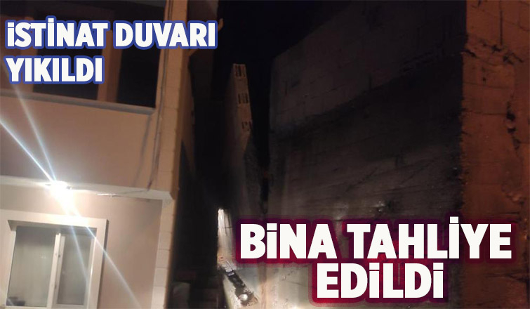 Kayan duvar eve yaslandı, ev tedbir amaçlı boşaltıldı