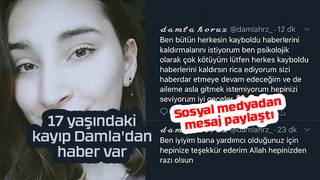 Kayıp kız mesaj yolladı