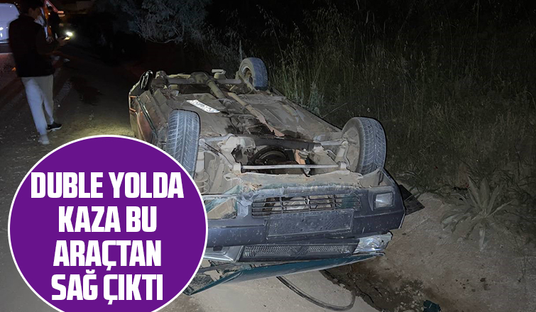 Kaynarca yolunda otomobil takla attı