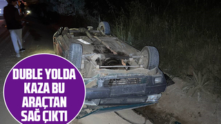 Kaynarca yolunda otomobil takla attı