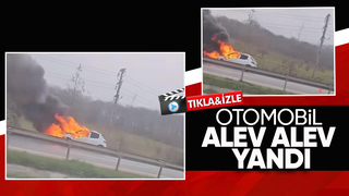 Kaynarca yolunda otomobil yandı