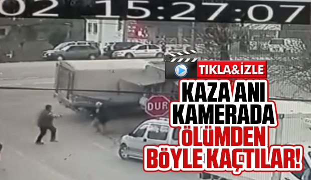 Kaza anı kamerada; Panikle kaçtılar