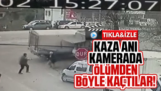 Kaza anı kamerada; Panikle kaçtılar