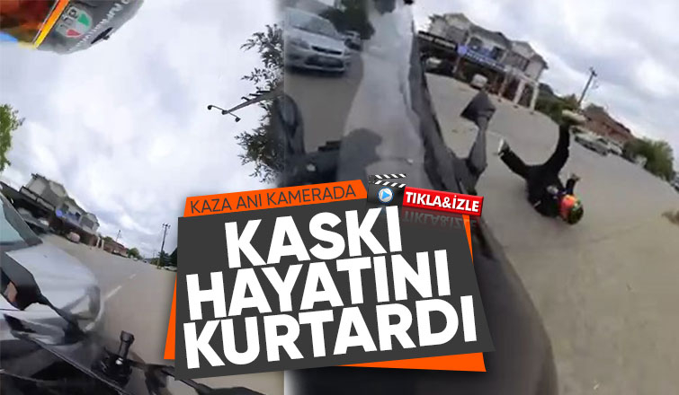 Kaza anı kask kamerasında