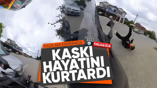 Kaza anı kask kamerasında