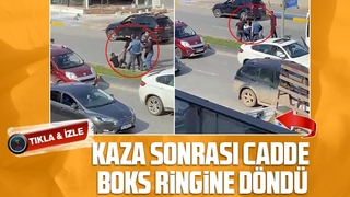 Kaza sonrası cadde boks ringine döndü