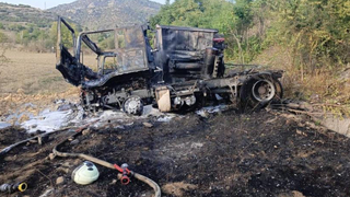 Kaza yapan tır yanarak kül oldu