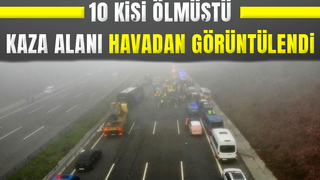 Kaza yeri havadan görüntülendi