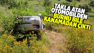 Kazada burnu bile kanamadı