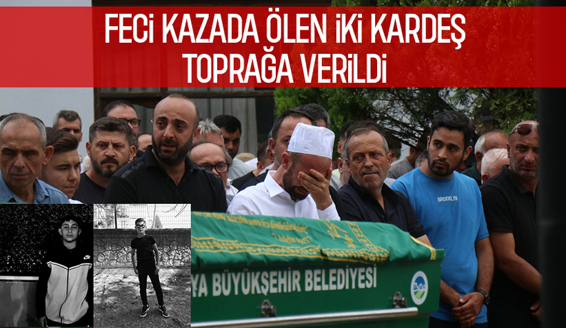 Kazada ölen 13 ve 14 yaşlarındaki iki kardeşe acı veda