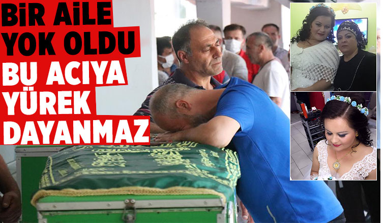 Kazada ölen anne, baba ve iki çocuğuna acı veda
