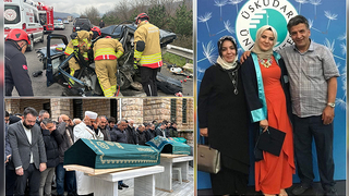 Kazada ölen anne, baba ve kızları toprağa verildi