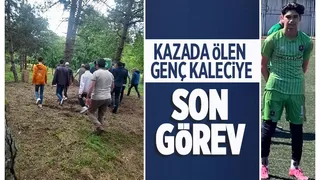 Kazada ölen genç kaleci toprağa verildi