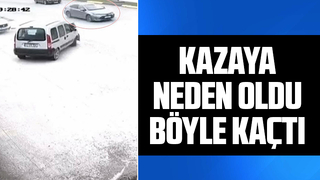 Kazaya sebep olup kaçtı: O anlar kamerada