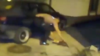 Kedinin imdadına bekçi koştu