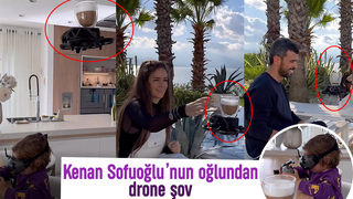 Kenan'ın oğlu anne ve babasına dron ile kahve servisi yaptı