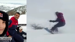 Kenan Sofuoğlu, Serdivan'da snowboard yaptı