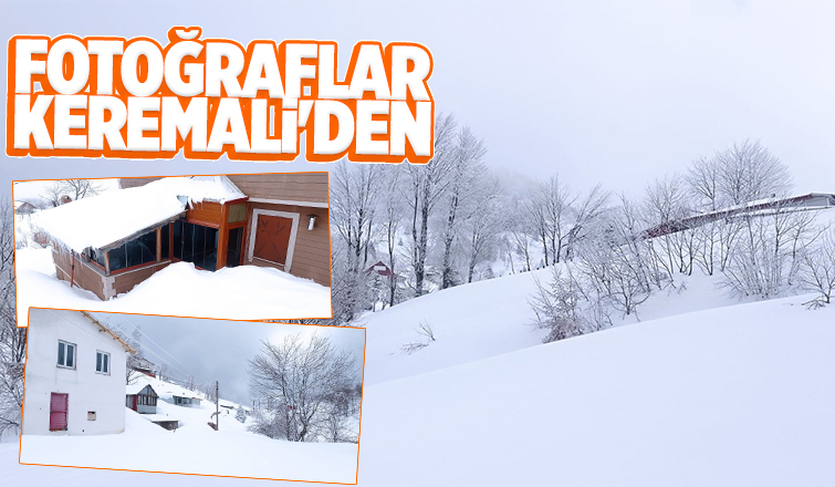 Keremali'de evler kar altında kalmak üzere