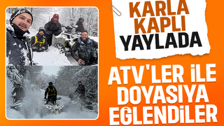 Keremali Yaylası'nda karda ATV kullandılar