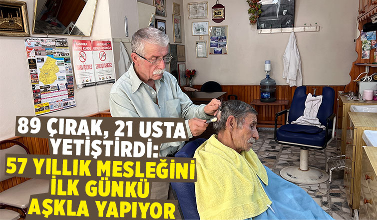 Kıbrıs Gazisi 57 yıldır berberlik yapıyor