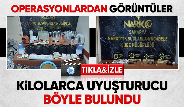Kilolarca uyuşturucunun yakalandığı operasyonlardan görüntüler