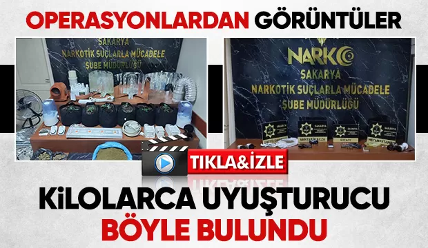Kilolarca uyuşturucunun yakalandığı operasyonlardan görüntüler