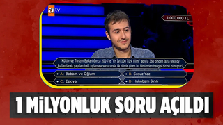 Kim Milyoner Olmak İster'de 1 milyonluk soru açıldı