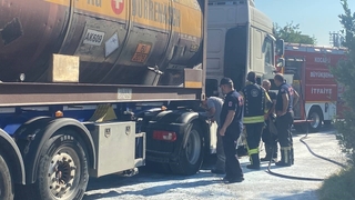 Kimyasal yüklü tırda panik