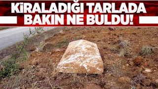 Kiraladığı tarlada tarihi eser buldu
