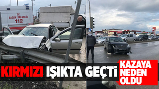 Kırmızı ışık ihlali kazaya neden oldu: 2 yaralı