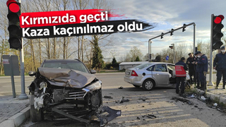Kırmızı ışık ihlali kazaya neden oldu
