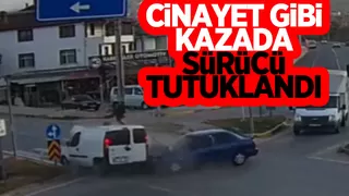 Kırmızıda geçip motosikletliyi öldüren sürücü tutuklandı