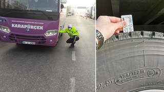 Kış lastiği denetimi yaptılar