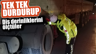 Kış lastiği denetimi yaptılar