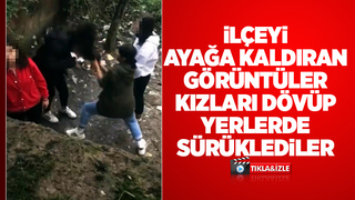 Kızlar dehşet saçtı: Dövüp yerlerde sürüklediler