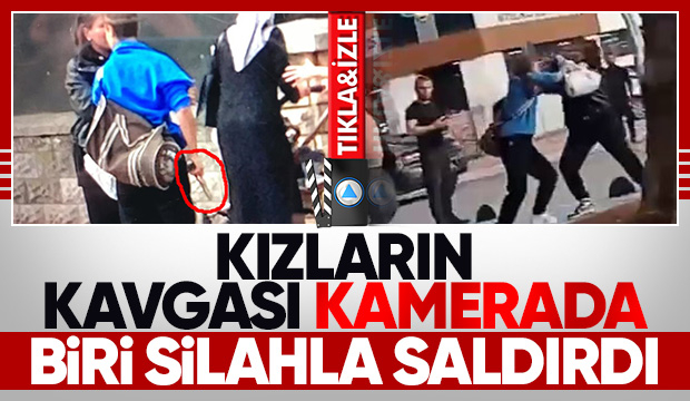 Kızların silahlı kavgası kamerada