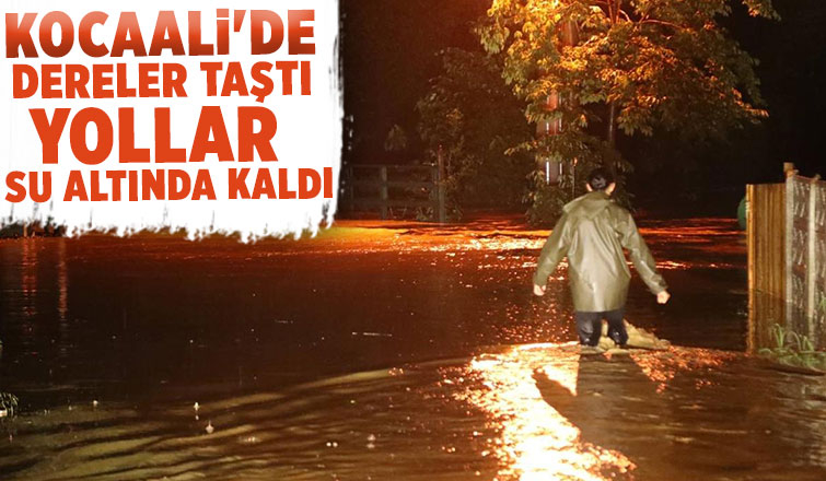 Kocaali'de sel; Dereler taştı