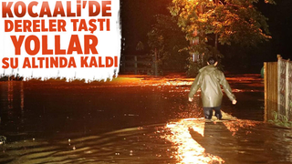 Kocaali'de sel; Dereler taştı