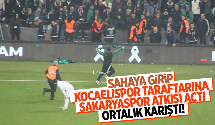 Kocaelispor tribününe Sakaryaspor atkısı açınca ortalık karıştı