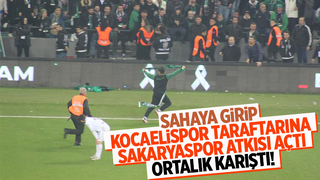 Kocaelispor tribününe Sakaryaspor atkısı açınca ortalık karıştı
