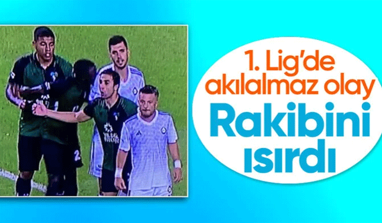 Kocaelisporlu Fofana maç sırasında Altaylı Ceyhun Gülselam'ı ısırdı