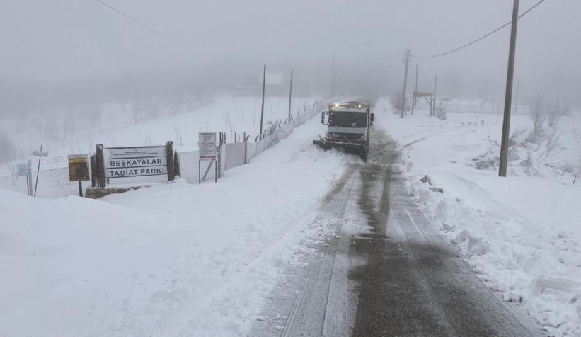 Komşuda kar sürprizi