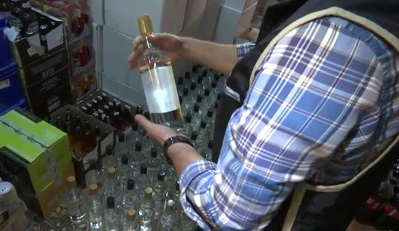 Komşuda sahte içki operasyonu